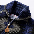 Men's The Seawall Hand-Knit Sweater in Navy Kilim