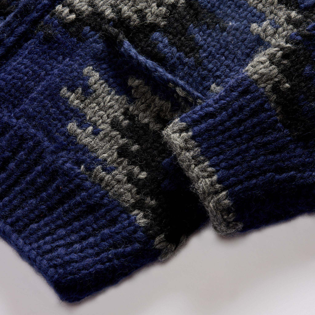 Men's The Seawall Hand-Knit Sweater in Navy Kilim