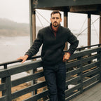 Men's The Nomad Pullover in Charcoal Heather Sherpa — Sweater