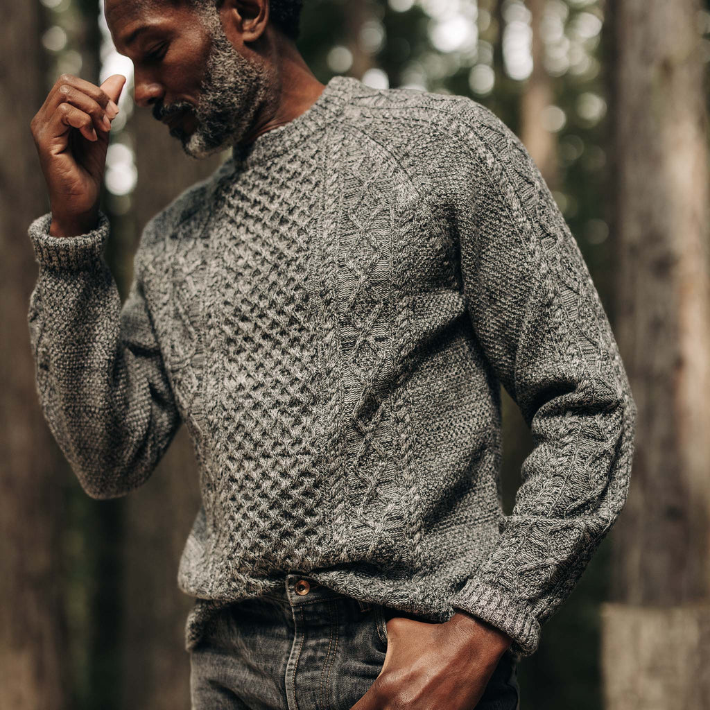 Men's The Orr Sweater in Marled Coal Merino