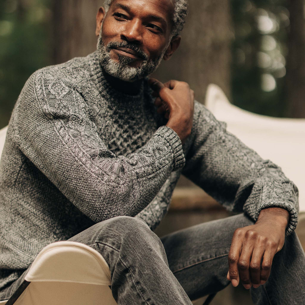 Men's The Orr Sweater in Marled Coal Merino