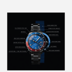 Land & Sea GMT Watch 42mm - Royal Black