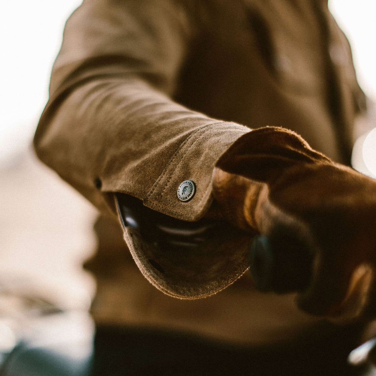 Men's The Long Haul Jacket in Sand Weatherproof Suede