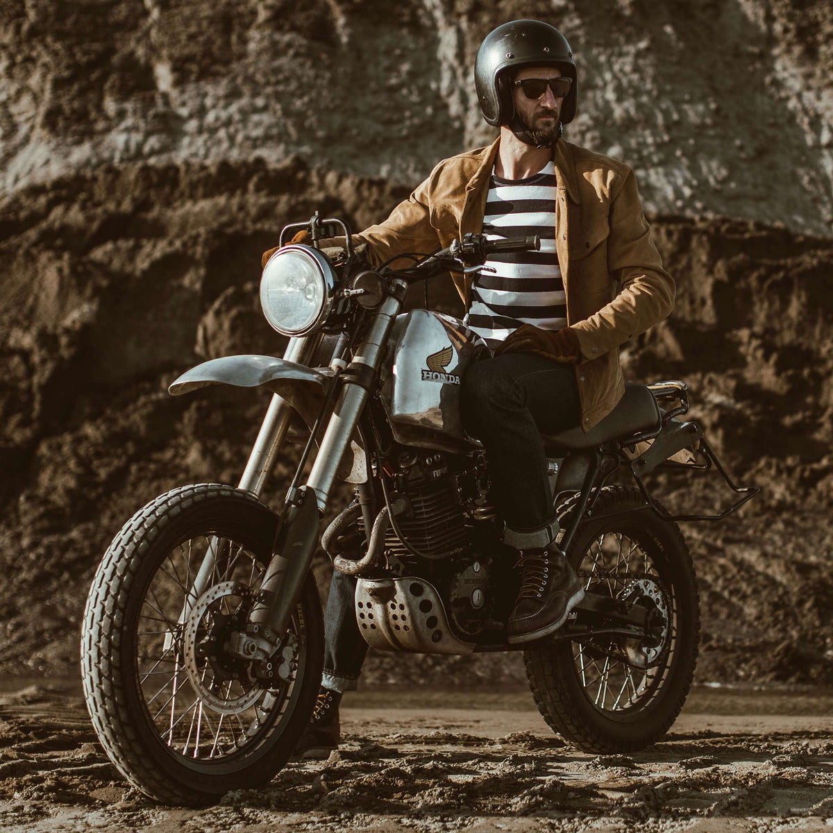 Men's The Long Haul Jacket in Sand Weatherproof Suede
