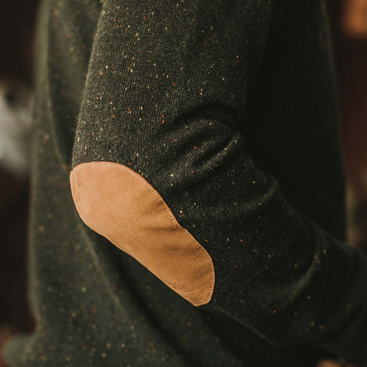 Men's The Hardtack Sweater in Olive Cashmere Donegal