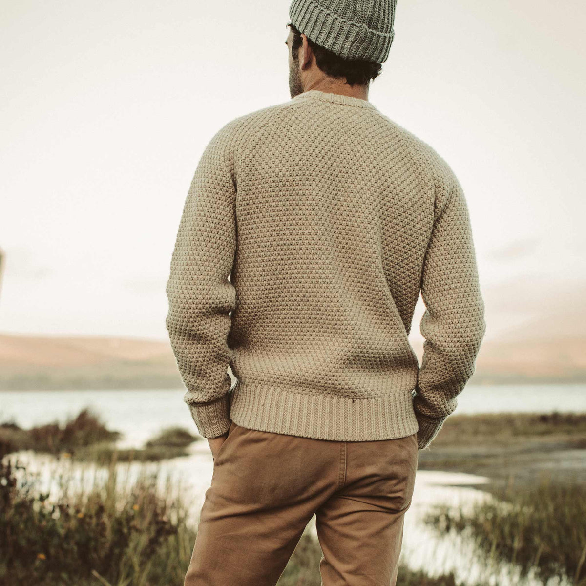 Men's The Fisherman Sweater in Natural Melange