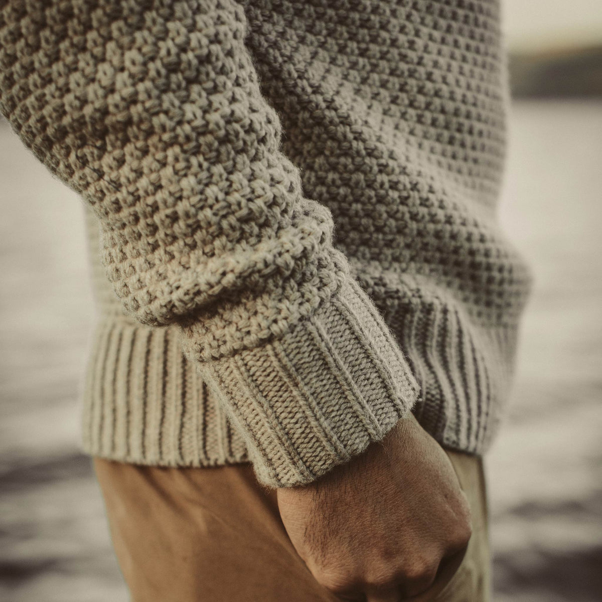 Men's The Fisherman Sweater in Natural Melange