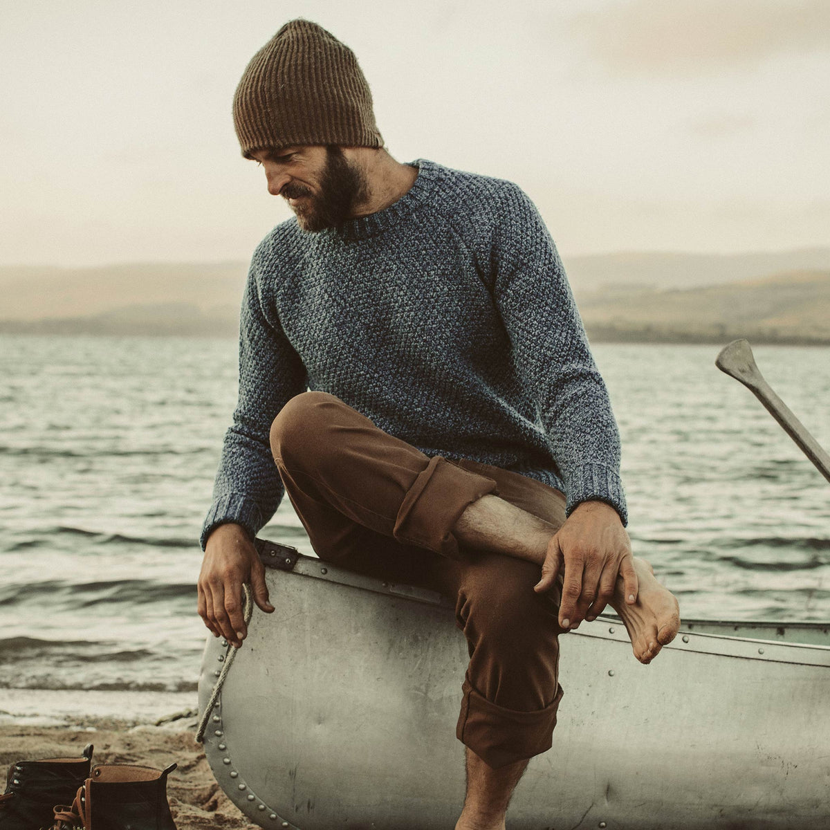 Men's The Fisherman Sweater in Navy Melange