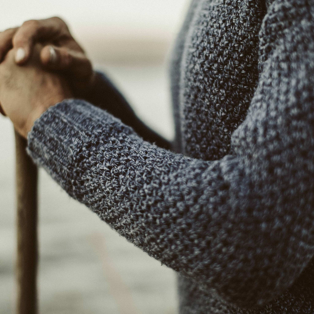 Men's The Fisherman Sweater in Navy Melange