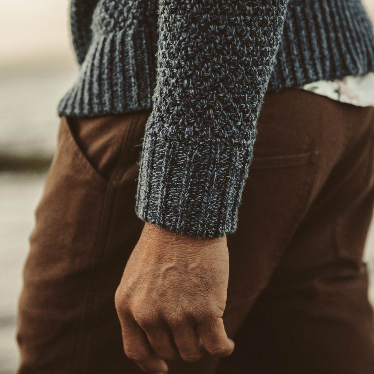 Men's The Fisherman Sweater in Navy Melange