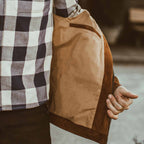 Men's The Moto Jacket in Tobacco Weatherproof Suede