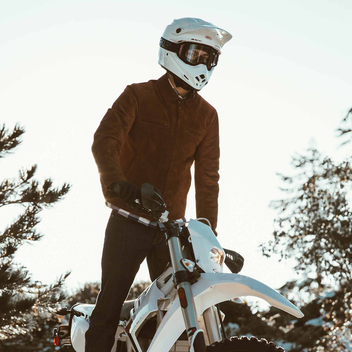 Men's The Moto Jacket in Tobacco Weatherproof Suede