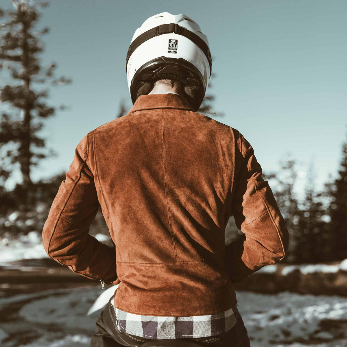 Men's The Moto Jacket in Tobacco Weatherproof Suede