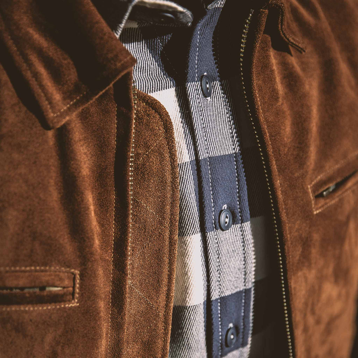 Men's The Moto Jacket in Tobacco Weatherproof Suede