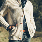 Men's The Shawl Cardigan in Natural Cotton — Sweater
