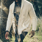 Men's The Shawl Cardigan in Natural Cotton — Sweater