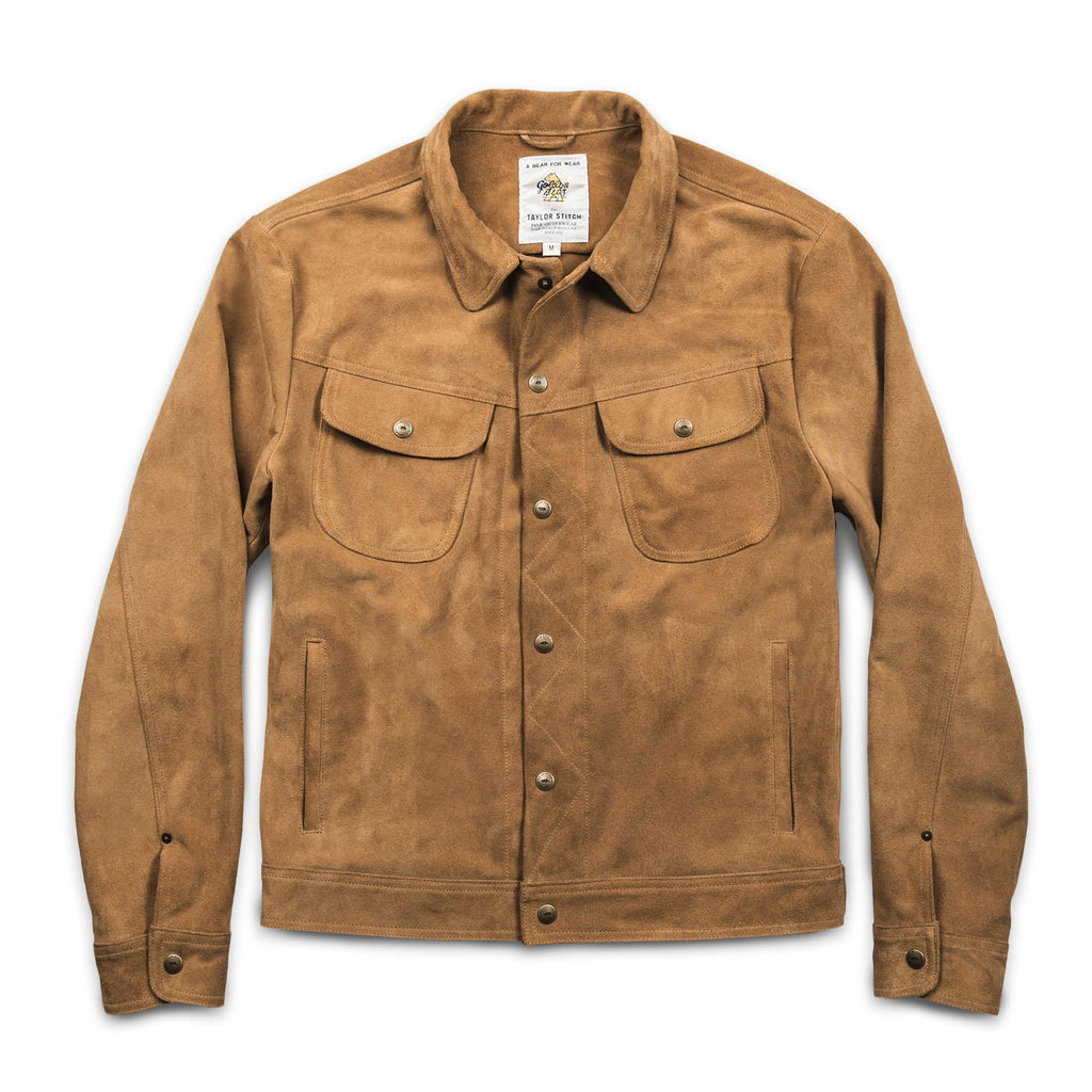Men's The Long Haul Jacket in Sand Weatherproof Suede