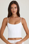 Women's Strappy Halterneck Corset Top in White