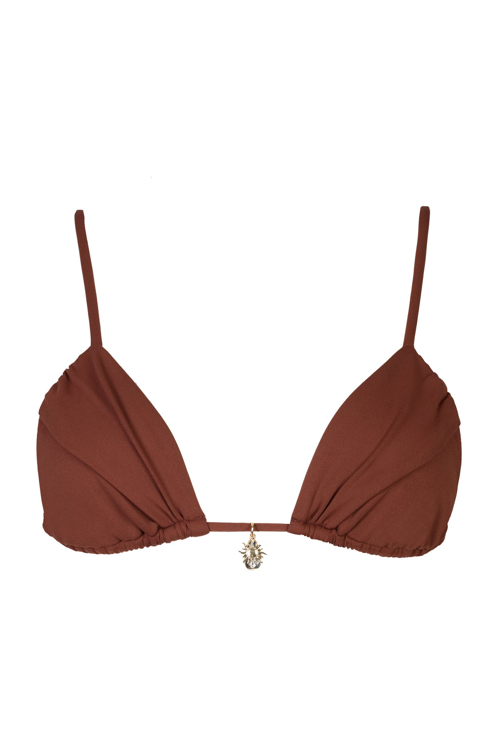 Women's Triangle Bikini Top in Chocolate — Swimwear