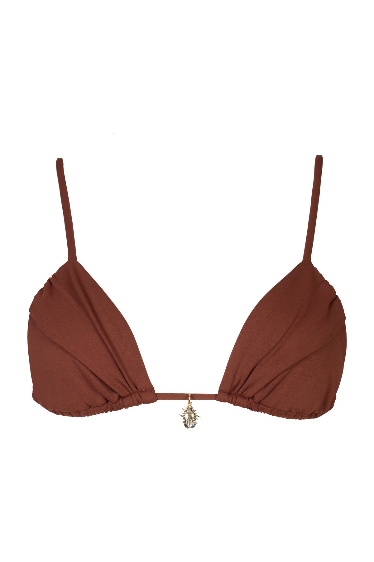 Women's Triangle Bikini Top in Chocolate — Swimwear