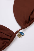 Women's Triangle Bikini Top in Chocolate — Swimwear