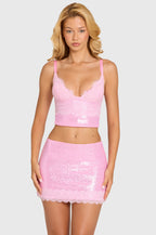 Women's Sequin Lace Bralette Top in Blossom — Intimates