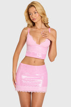 Women's Sequin Lace Bralette Top in Blossom — Intimates