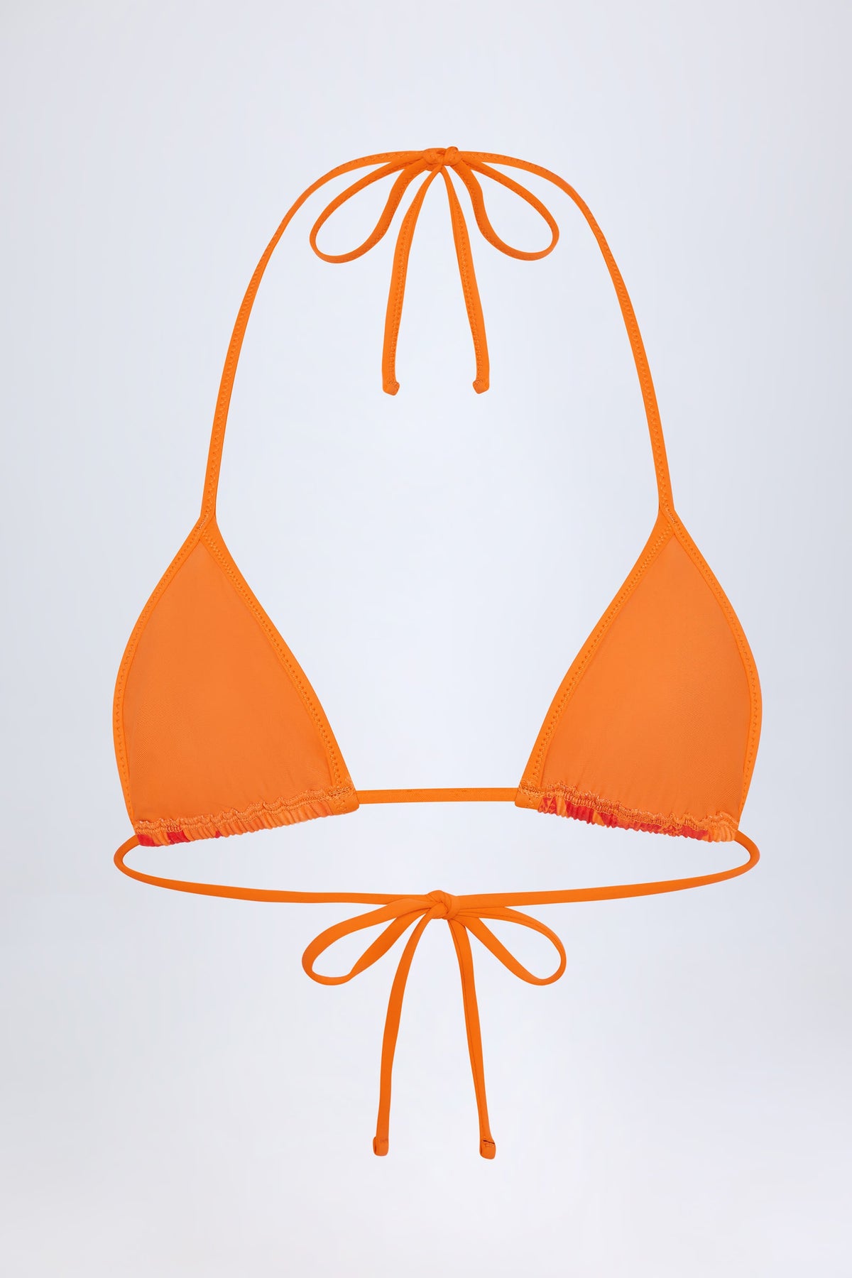 Women's Triangle Bikini Top in Orange Orchid Print — Swimwear