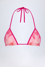 Women's Triangle Bikini Top in Pink Orchid Print — Swimwear
