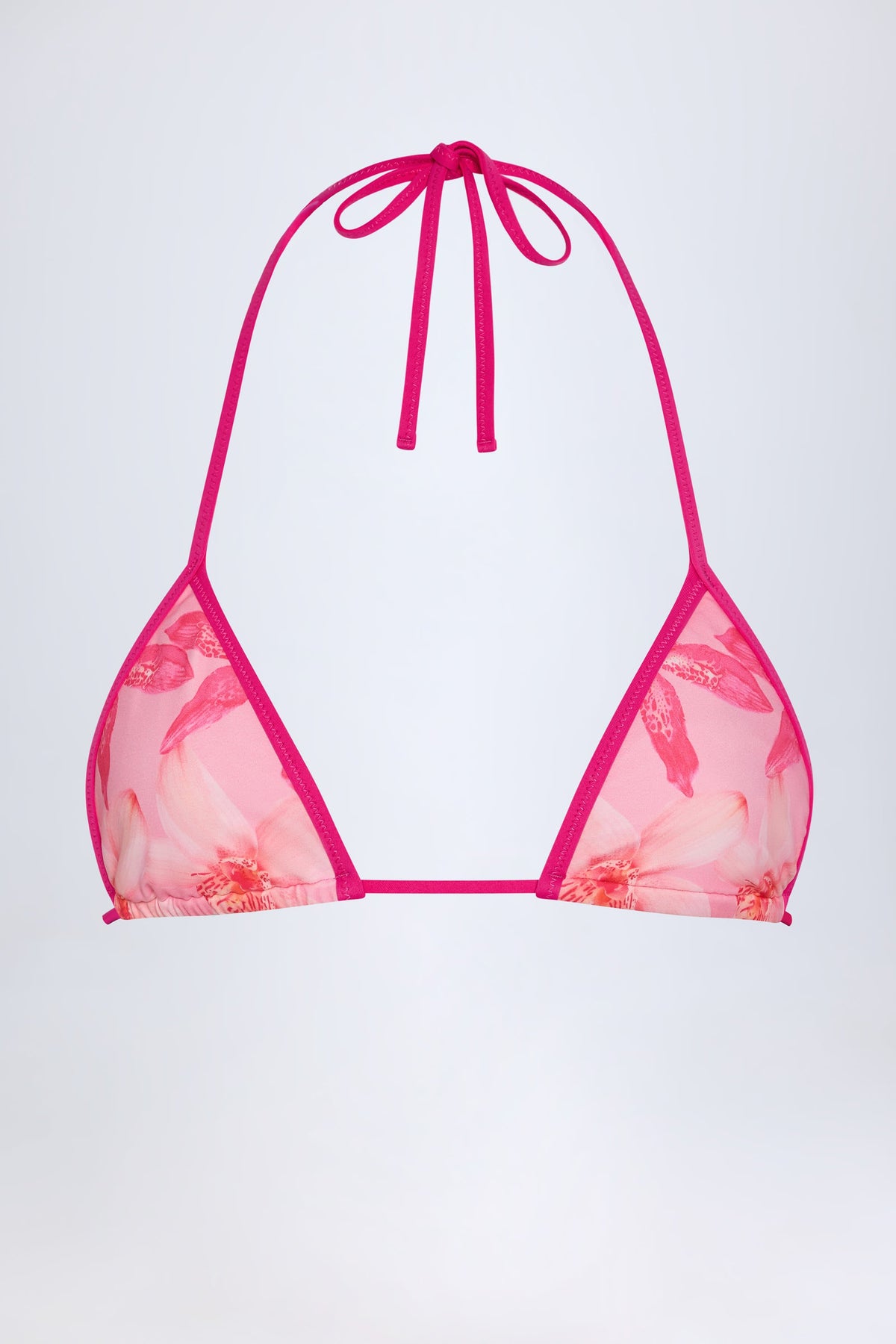 Women's Triangle Bikini Top in Pink Orchid Print — Swimwear
