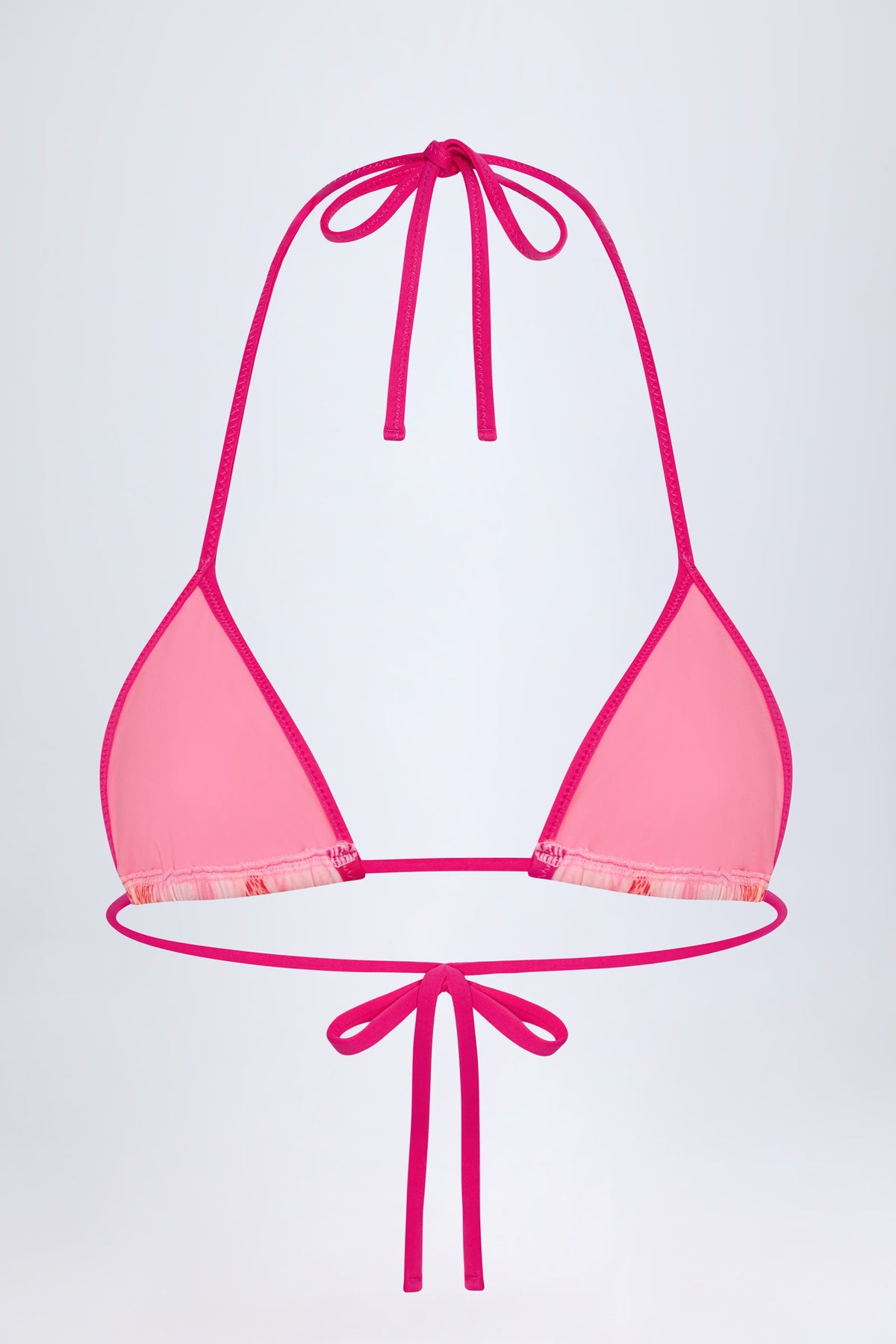 Women's Triangle Bikini Top in Pink Orchid Print — Swimwear