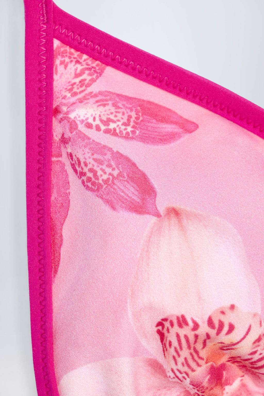 Women's Triangle Bikini Top in Pink Orchid Print — Swimwear