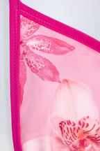 Women's Triangle Bikini Top in Pink Orchid Print — Swimwear