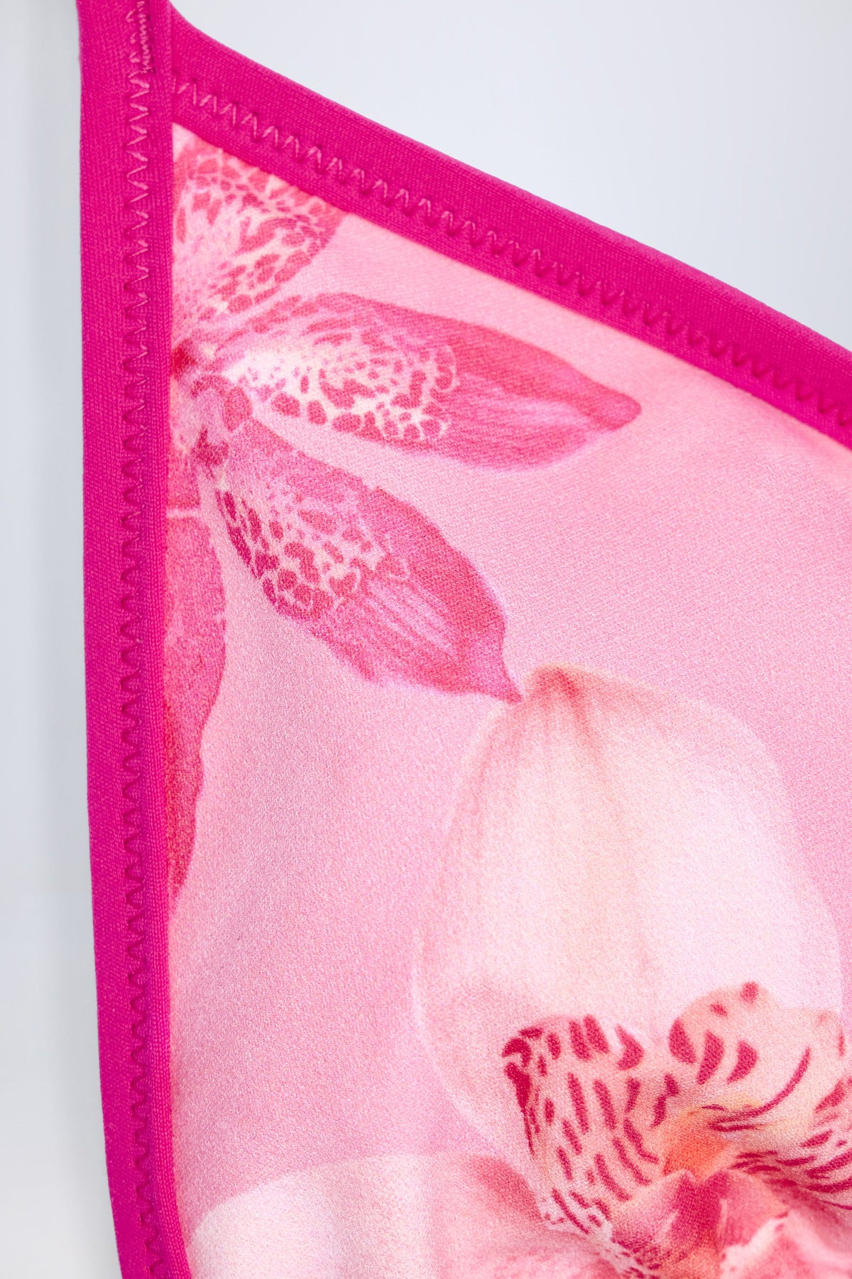 Women's Triangle Bikini Top in Pink Orchid Print — Swimwear
