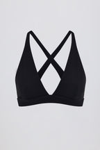 Women's Soft Active Cross-Back Sports Bra in Black — Activewear