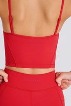 Women's Soft Active Layered Cropped Tank Top in Strawberry — Activewear