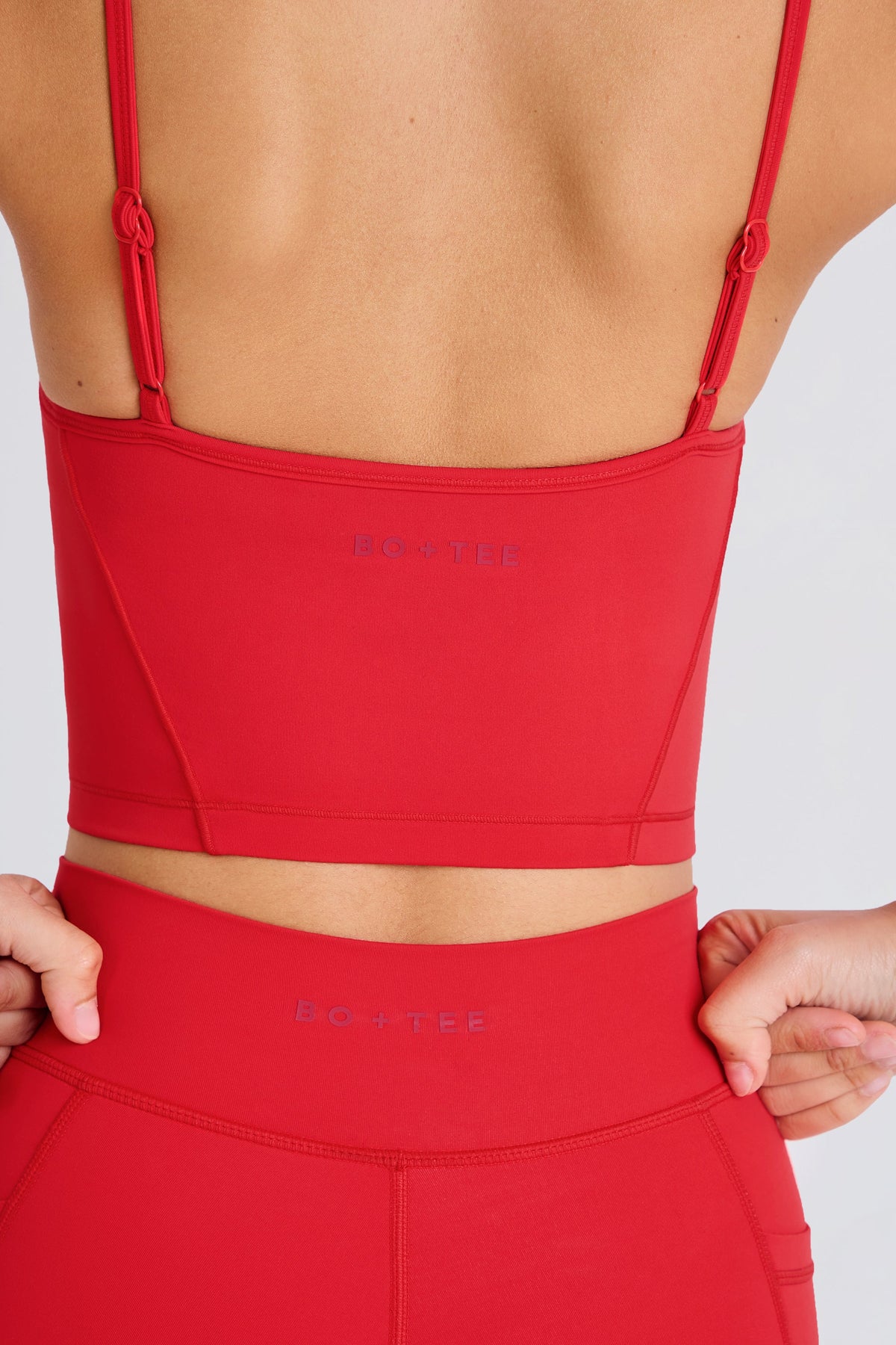 Women's Soft Active Layered Cropped Tank Top in Strawberry — Activewear