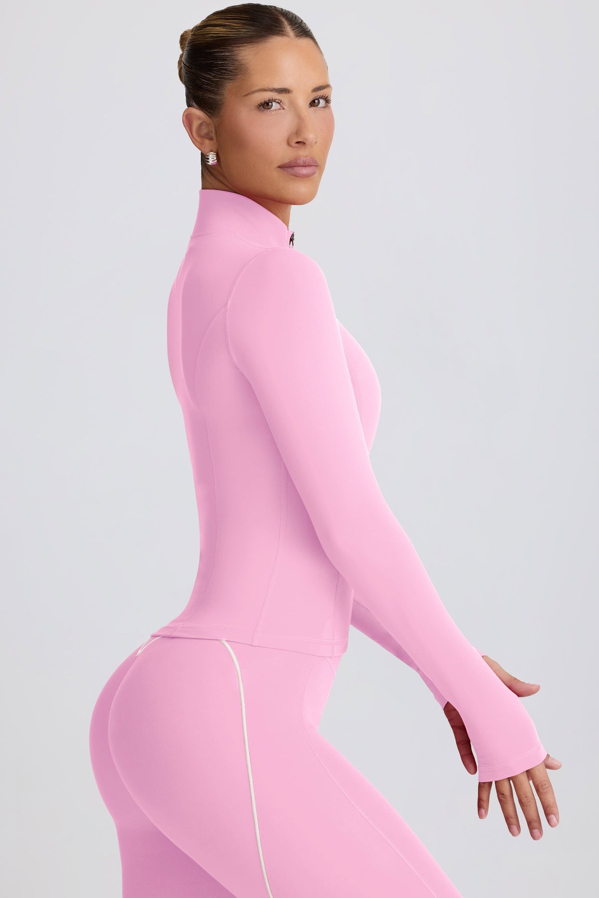 Women's Soft Active Zip-Up Jacket in Baby Pink — Activewear