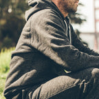Men's The Hoodie in Charcoal Fleck Fleece — Sweater