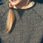 The Women's Apres Crewneck in Salt and Pepper Fleece — Sweater