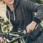 The Women's Apres Hoodie in Salt and Pepper Fleece — Sweater