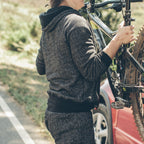 The Women's Apres Hoodie in Salt and Pepper Fleece — Sweater