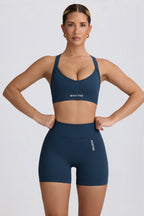 Women's Super Sculpt Seamless Mini Shorts in Blue