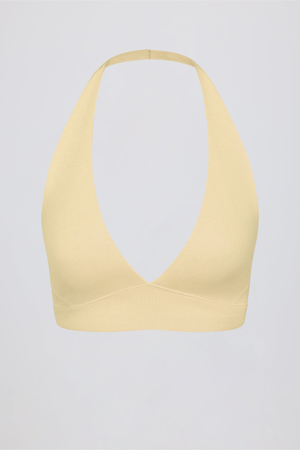 Women's Brushed Jersey V-Neck Sports Bra in Lemon Marl — Activewear