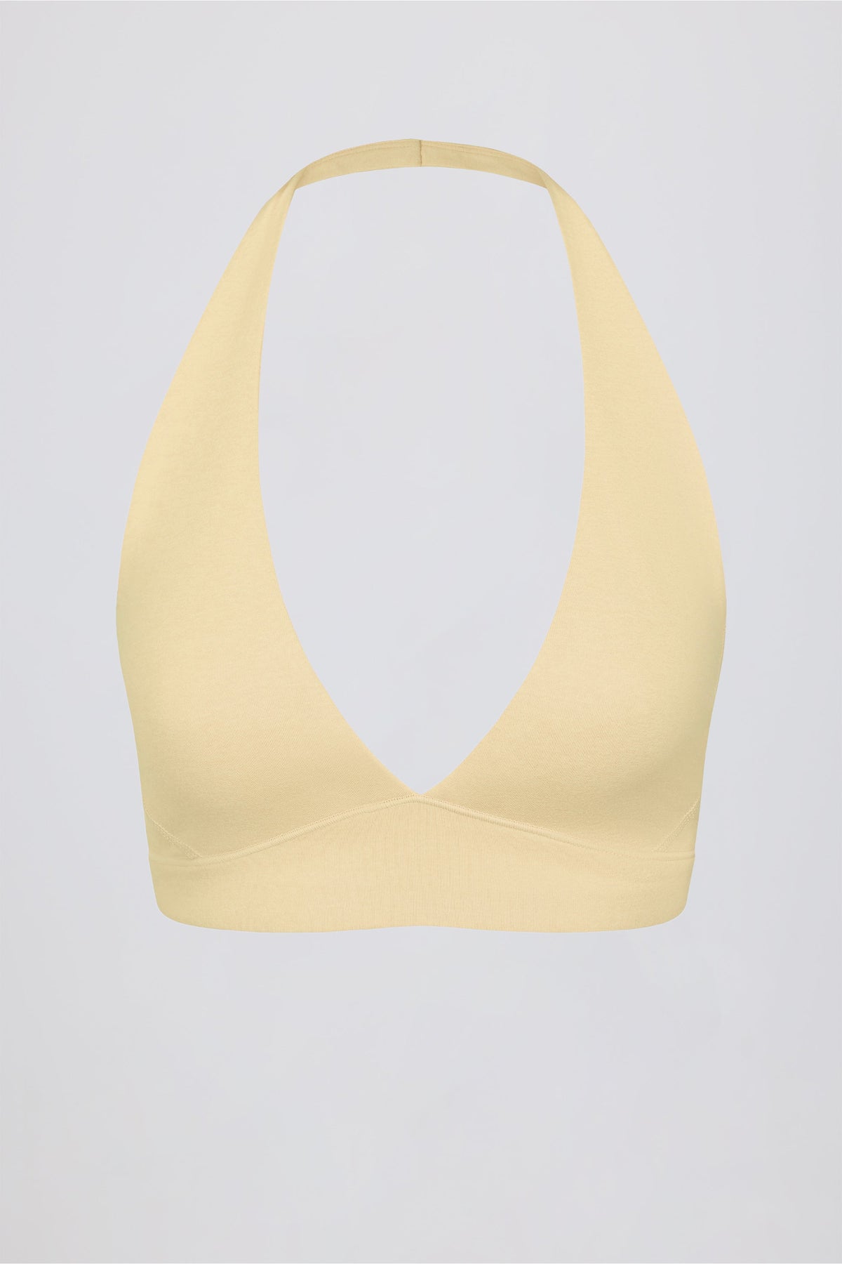 Women's Brushed Jersey V-Neck Sports Bra in Lemon Marl — Activewear