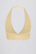 Women's Brushed Jersey V-Neck Sports Bra in Lemon Marl — Activewear