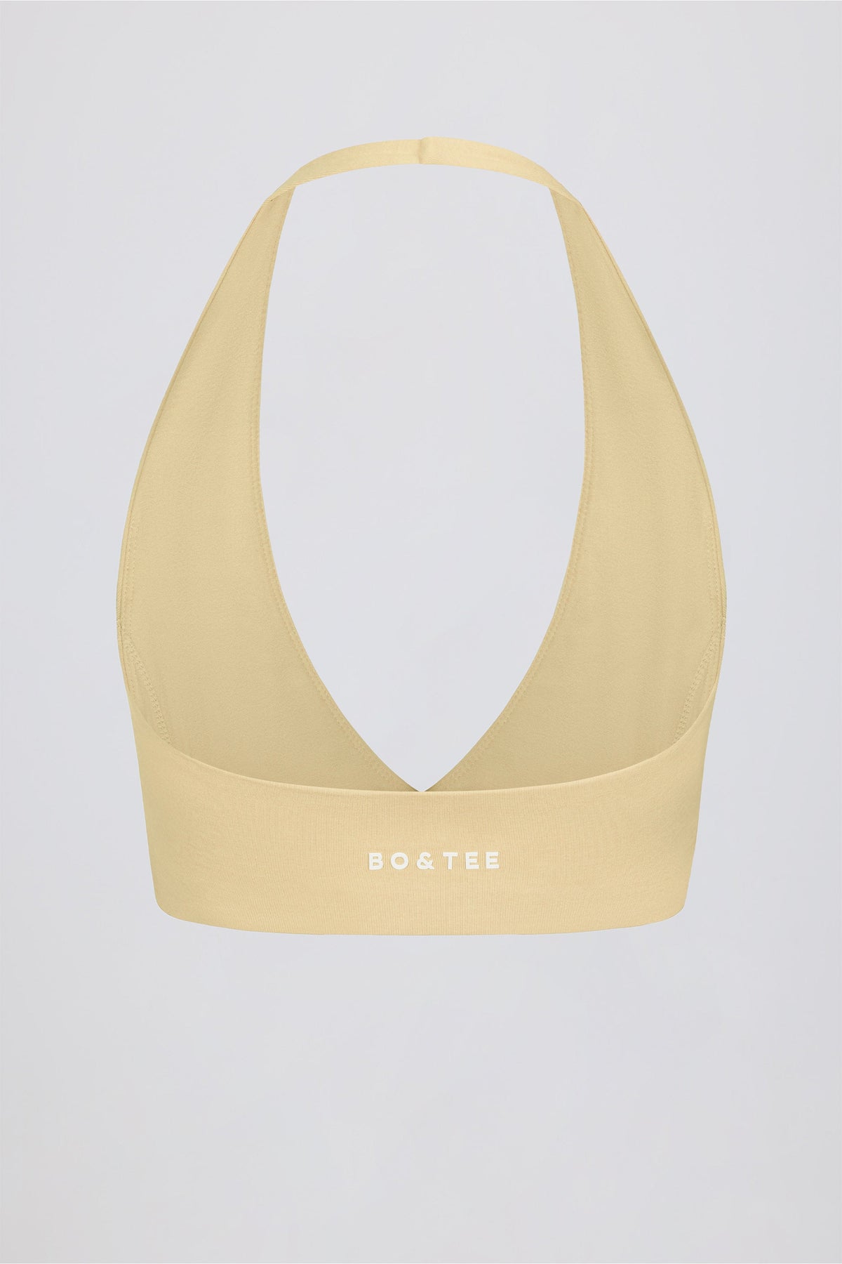 Women's Brushed Jersey V-Neck Sports Bra in Lemon Marl — Activewear