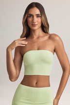 Women's Modal Strapless Crop Top in Lime