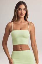Women's Modal Strapless Crop Top in Lime