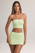 Women's Modal Strapless Crop Top in Lime